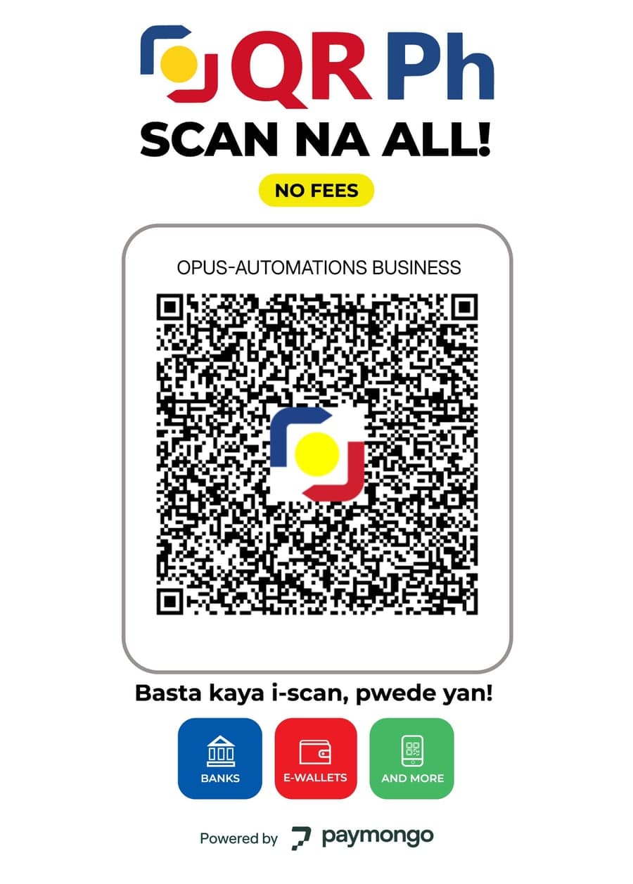 QR Ph code for Opus Automations Business. Scan with any Philippine bank or e-wallet app to send a donation.